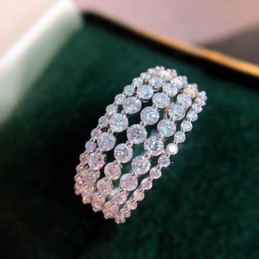 New Round Cut 925 Silver Wedding Ring